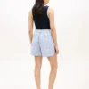 Belted Striped Linen-Blend Short Belted Striped Linen-Blend Short