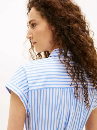 Belted Striped Poplin Shirtdress