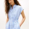 Belted Striped Poplin Shirtdress