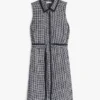 Belted TH Grid Print Crepe Shirtdress