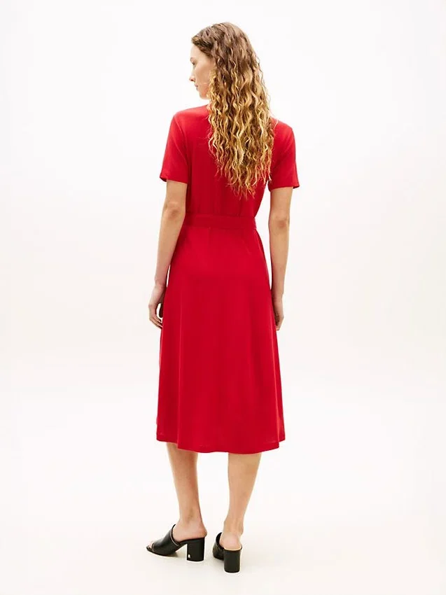 Belted Tipped Midi Polo Dress Belted Tipped Midi Polo Dress