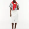 Belted White Denim Skirt Belted White Denim Skirt