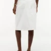 Belted White Denim Skirt Belted White Denim Skirt
