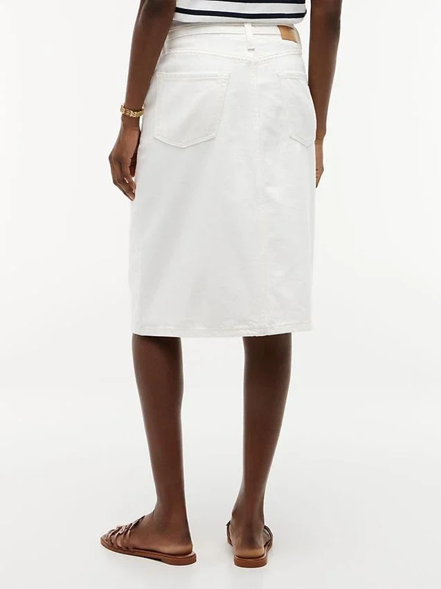 Belted White Denim Skirt Belted White Denim Skirt