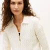 Boxy Fit Cable Knit Zip Cardigan Boxy Fit Cable Knit Zip Cardigan