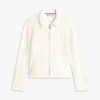 Boxy Fit Cable Knit Zip Cardigan Boxy Fit Cable Knit Zip Cardigan
