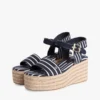Breton Stripe Platform Wedge Espadrille