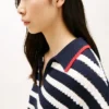 Breton Stripe Pointelle Sweater Polo Breton Stripe Pointelle Sweater Polo