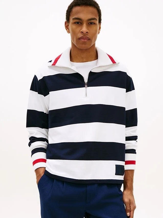 Breton Stripe Quarter-Zip Sweatshirt Breton Stripe Quarter-Zip Sweatshirt