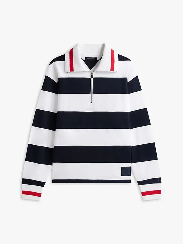 Breton Stripe Quarter-Zip Sweatshirt Breton Stripe Quarter-Zip Sweatshirt