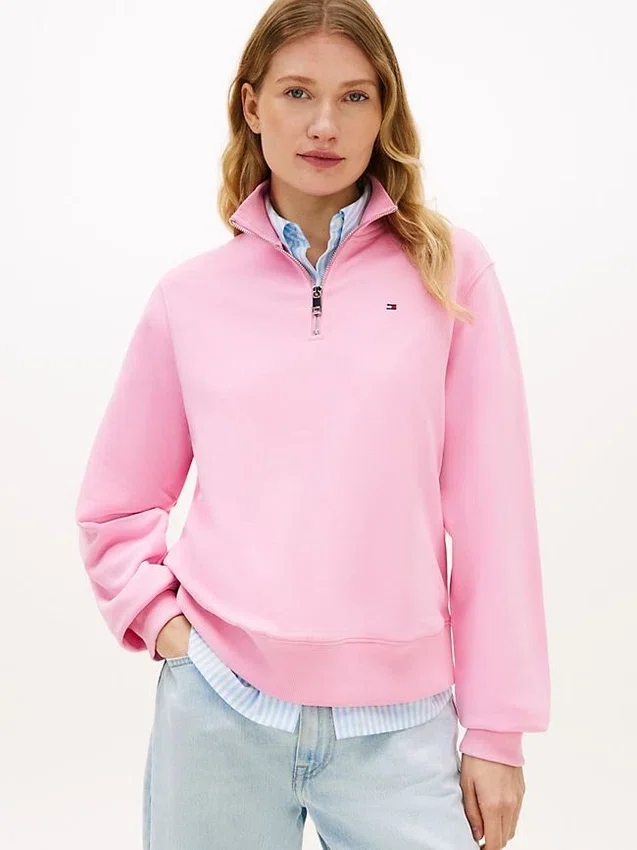 Brushed-Back Quarter-Zip Sweatshirt Brushed-Back Quarter-Zip Sweatshirt