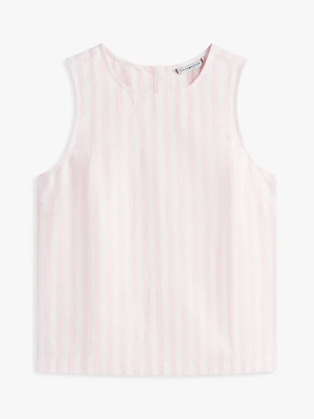 Buttoned-Back Linen-Blend Tank Top Buttoned-Back Linen-Blend Tank Top