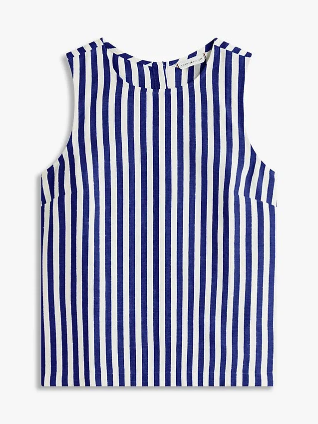 Buttoned-Back Linen-Blend Tank Top Buttoned-Back Linen-Blend Tank Top