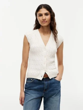 Cable Knit Cardigan Vest
