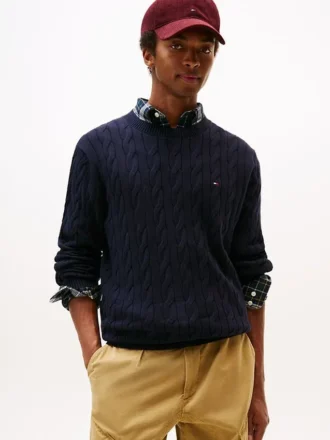 Cable Knit Crewneck Sweater