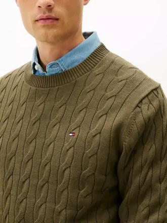 Cable Knit Crewneck Sweater