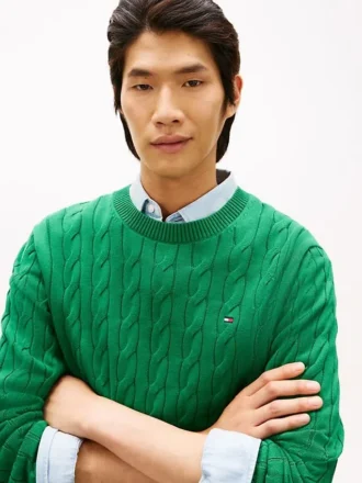 Cable Knit Crewneck Sweater