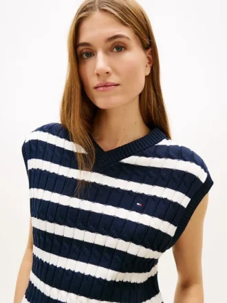 Cable Knit V-Neck Sweater Vest