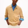 Cable Knit Zip Polo Cardigan Cable Knit Zip Polo Cardigan