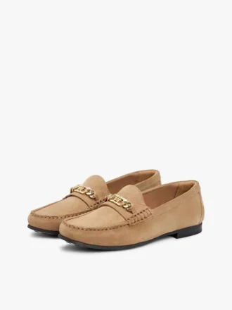 Chain-Link Suede Loafer