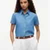 Chambray Puff-Sleeve Shirt