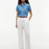 Chambray Puff-Sleeve Shirt