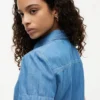 Chambray Puff-Sleeve Shirt