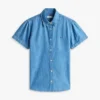 Chambray Puff-Sleeve Shirt