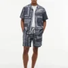 Classic Fit Bandana Patchwork Camp Shirt