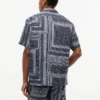 Classic Fit Bandana Patchwork Camp Shirt