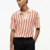 Classic Fit Stripe Open-Knit Polo