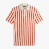 Classic Fit Stripe Open-Knit Polo