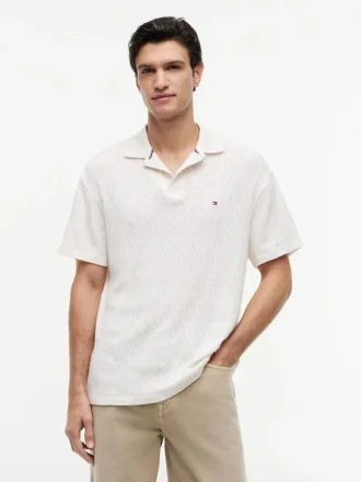 Classic Fit Textured Jacquard Polo