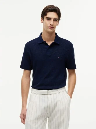 Classic Fit Textured Jacquard Polo