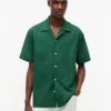 Classic Fit Windowpane Dobby Camp Shirt