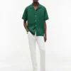 Classic Fit Windowpane Dobby Camp Shirt