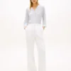 Collarless Linen Pullover Shirt