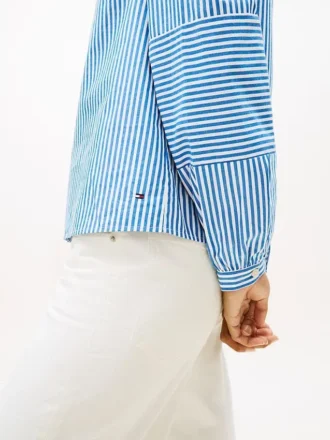 Collarless Poplin Shirt