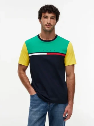 Colorblock Flag Stripe Logo T-Shirt