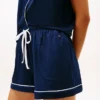 Contrast Trim Shirt & Short Sleep Set Contrast Trim Shirt & Short Sleep Set