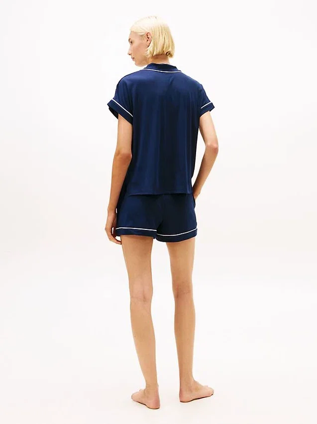 Contrast Trim Shirt & Short Sleep Set Contrast Trim Shirt & Short Sleep Set