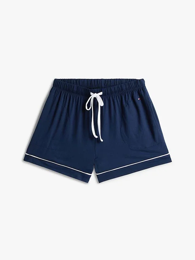 Contrast Trim Shirt & Short Sleep Set Contrast Trim Shirt & Short Sleep Set