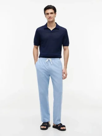 Cotton-Linen Blend Pull-On Pant