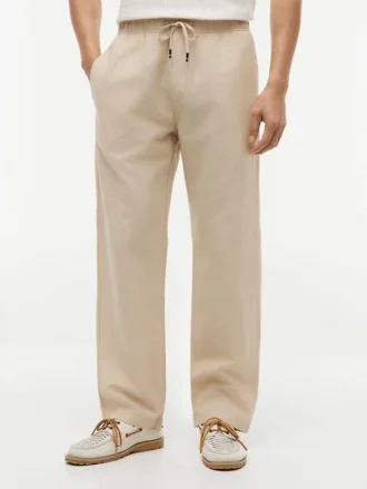 Cotton-Linen Blend Relaxed Pant