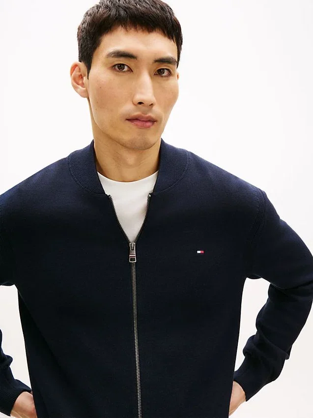 Cotton Zip Baseball Cardigan Cotton Zip Baseball Cardigan