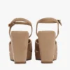 Crossed-Strap Suede Wedge Sandal