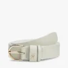 Debossed Monogram Slim Leather Belt Debossed Monogram Slim Leather Belt