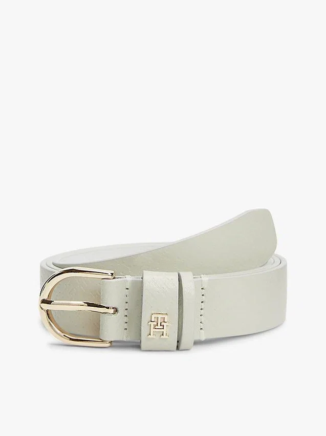 Debossed Monogram Slim Leather Belt Debossed Monogram Slim Leather Belt