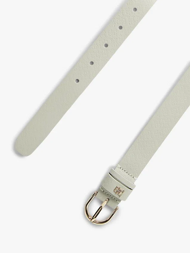 Debossed Monogram Slim Leather Belt Debossed Monogram Slim Leather Belt