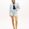 Distressed High-Rise Wide Denim Short Distressed High-Rise Wide Denim Short